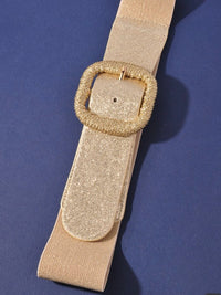 Decorative Buckle Sparkly Stretch Belt