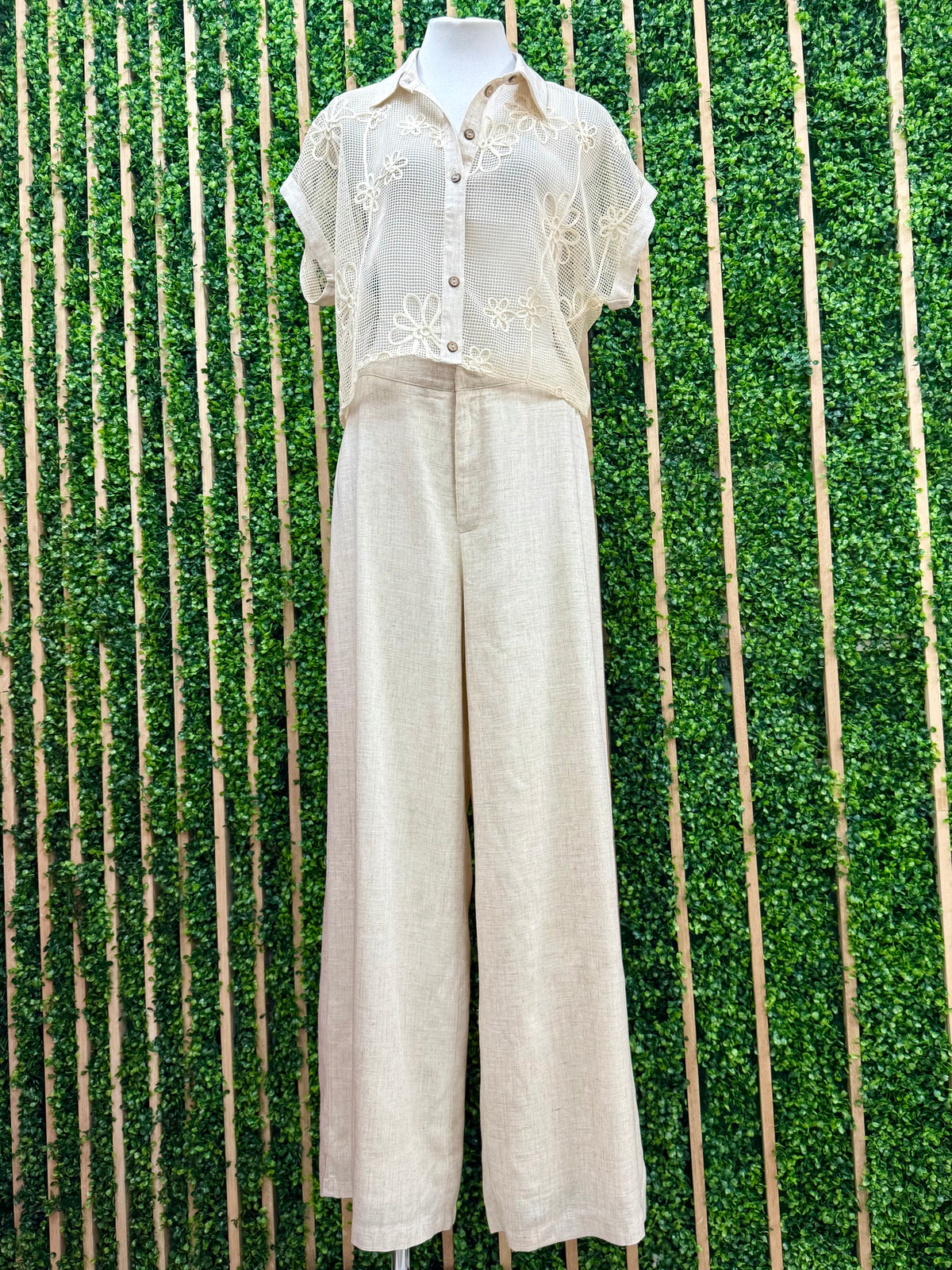 Cream Linen Pant