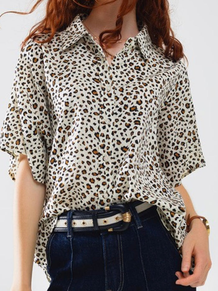 Beige Leopard Blouse