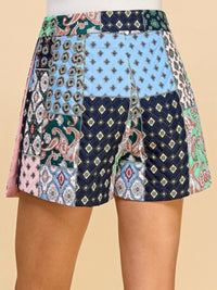 Green And Multi Patchwork Skort