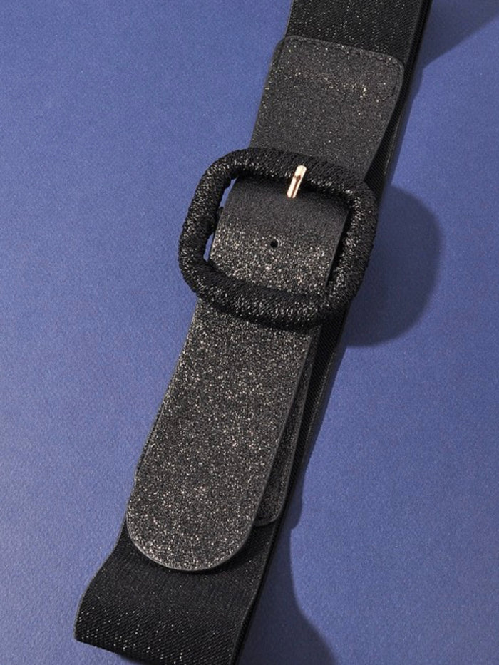 Decorative Buckle Sparkly Stretch Belt