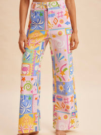 Sunset Postcard Wide-Leg Pants