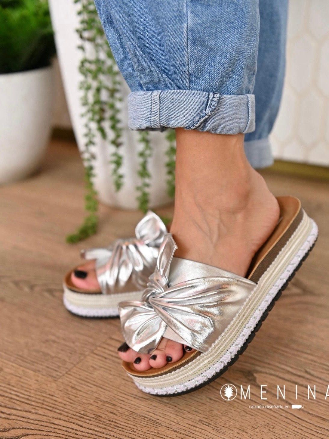 Menina Twist Knot Wedge Sandal