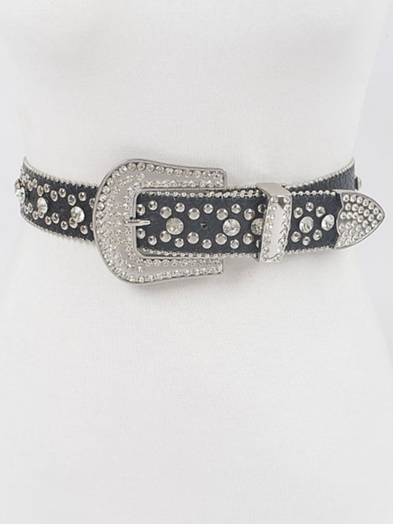 Studded Rhinestone Western Belt