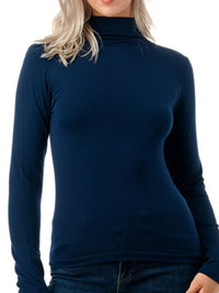 Solid Fleece Mock Neck Long Sleeve Thermal Top