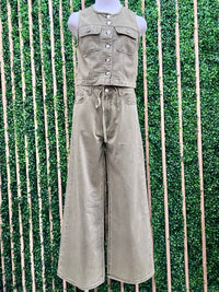 Olive Grove Denim Crop Top