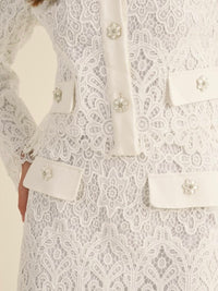 Beautiful Off White Scallop Lace Skirt