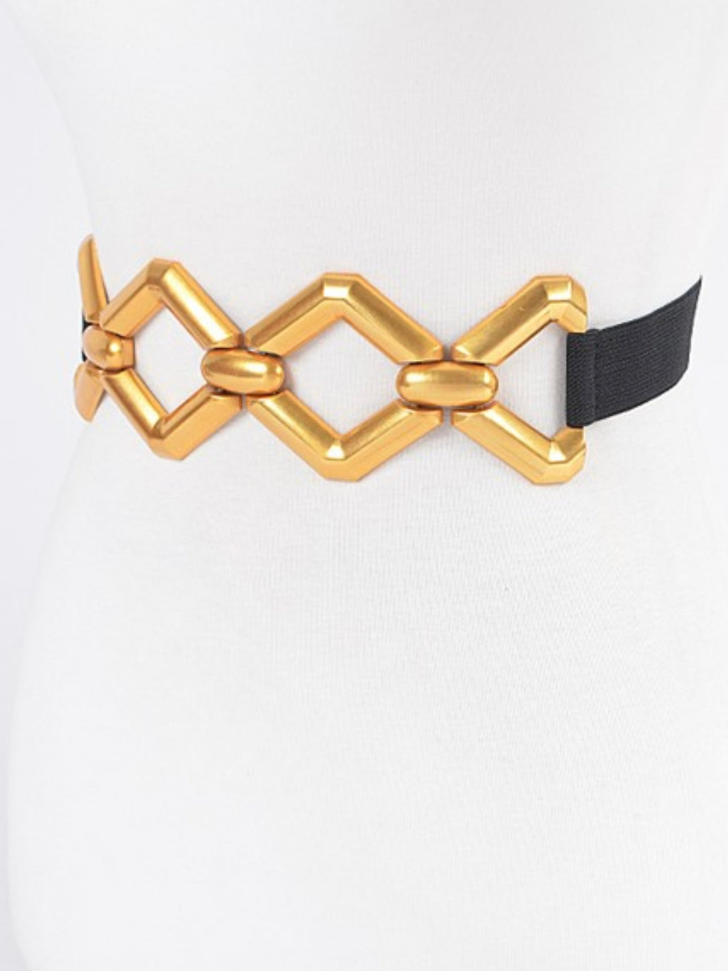 Black Gold Textured Diamond Multi Elastic Belt