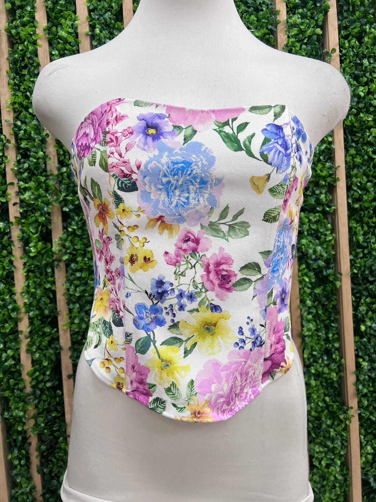 Floral Strapless Bustier
