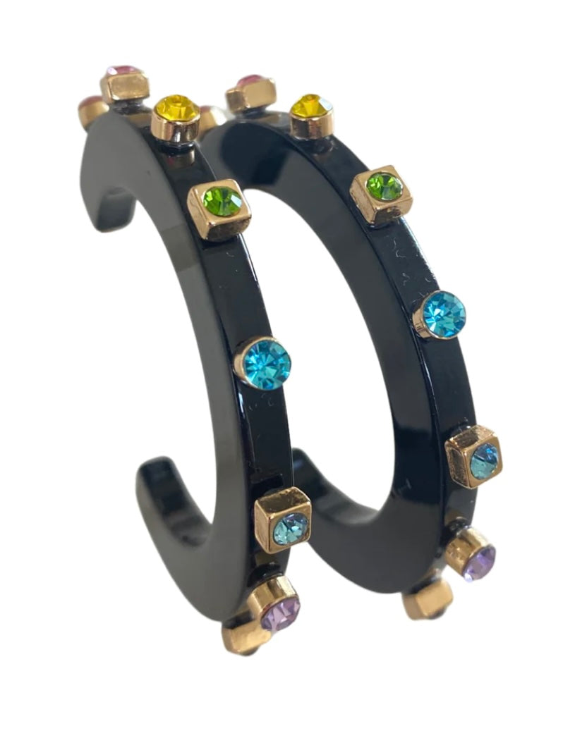 City Girl Studded Large Hoop