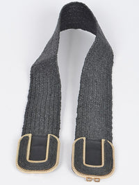 Double C Buckle Raffia Belt