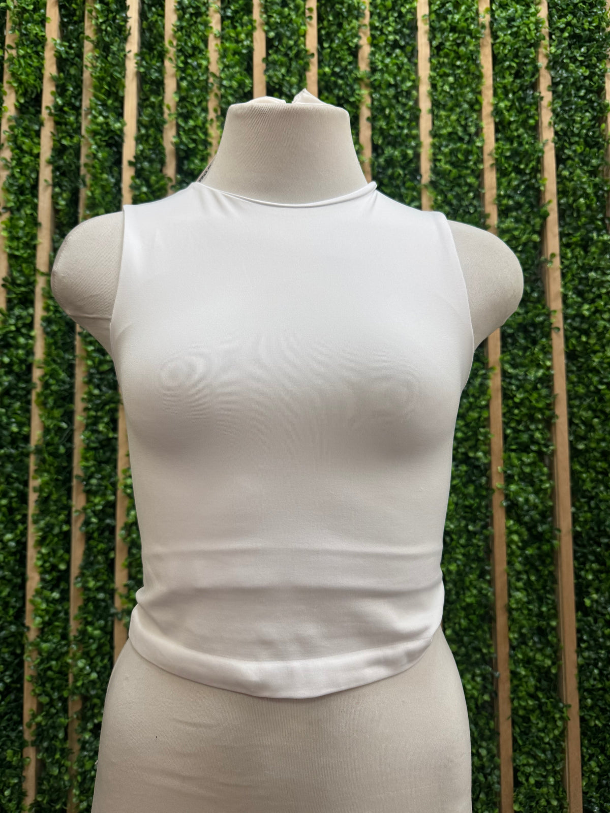 High Neck Smooth Basic Crop Top
