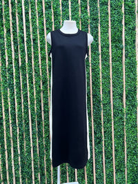 Black Side Stripe Scuba Modal Midi Dress