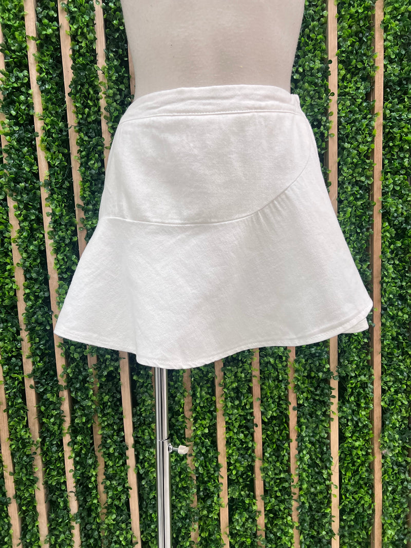 White Denim Skort