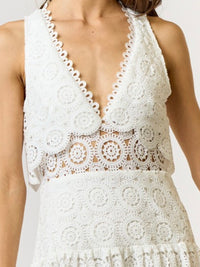 Beautiful White Lace Scalloped Maxi Dress