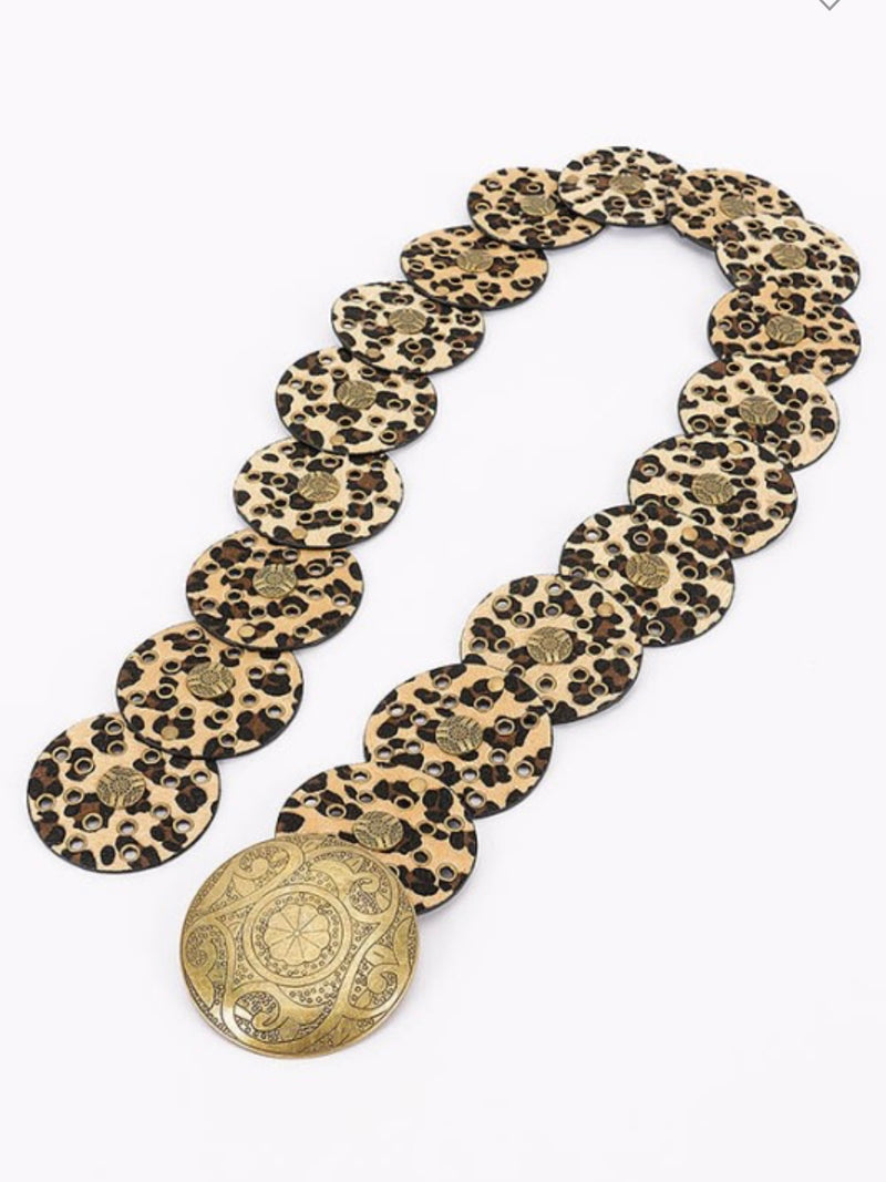 Faux Animal Fur Disc Belt