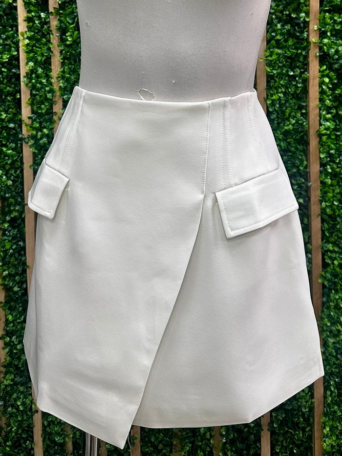Sleek Wrap Mini Skirt