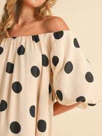 Polka Dot Off Shoulder Short Dress