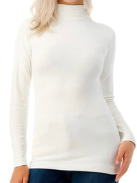 Solid Fleece Mock Neck Long Sleeve Thermal Top