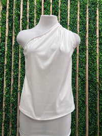Pleated One Shoulder Top