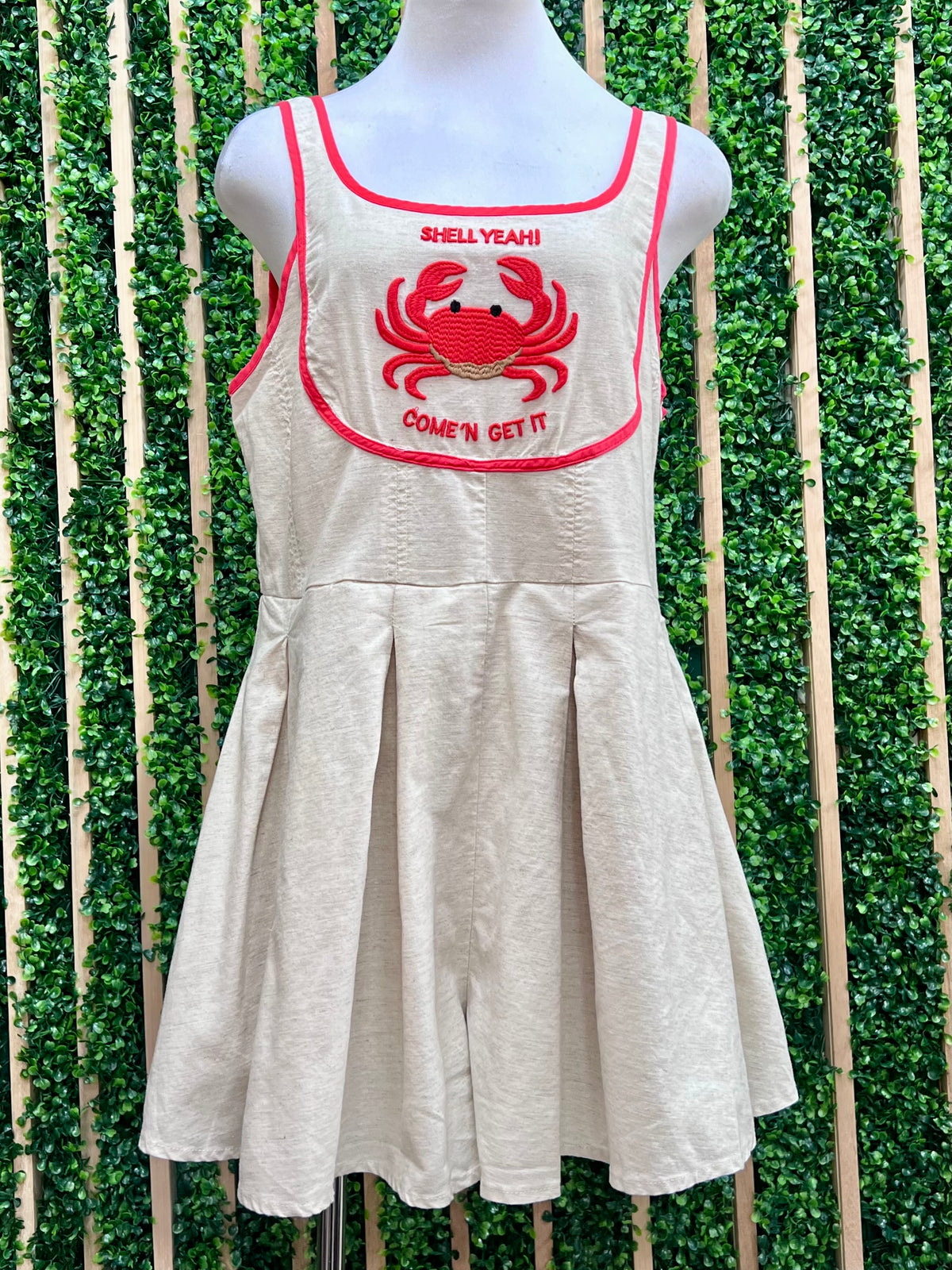 Embroidered Crab Detail Loose Fit Romper