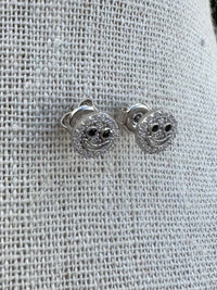 Pave Smiley Face Stud