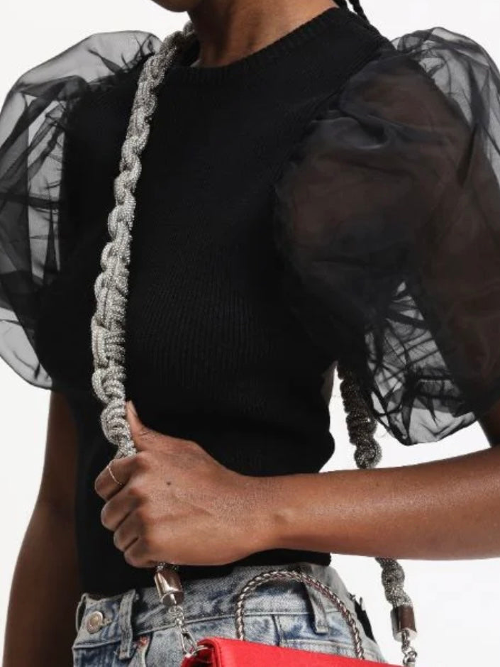 Rhinestone Links Braid Shoulder Strap