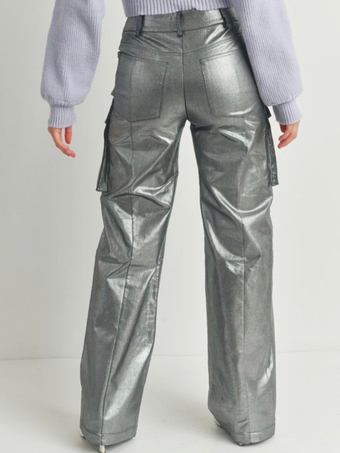 Metallic Finish Cargo Pant
