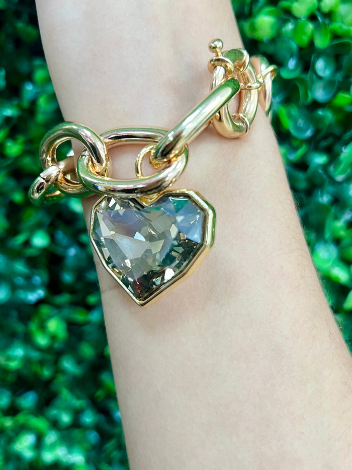 Smart Chic Crystal Heart Link Bracelet