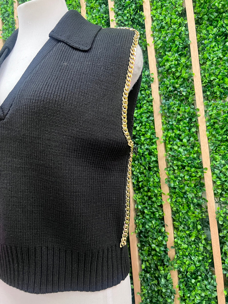 Gold Accent Knitted Top