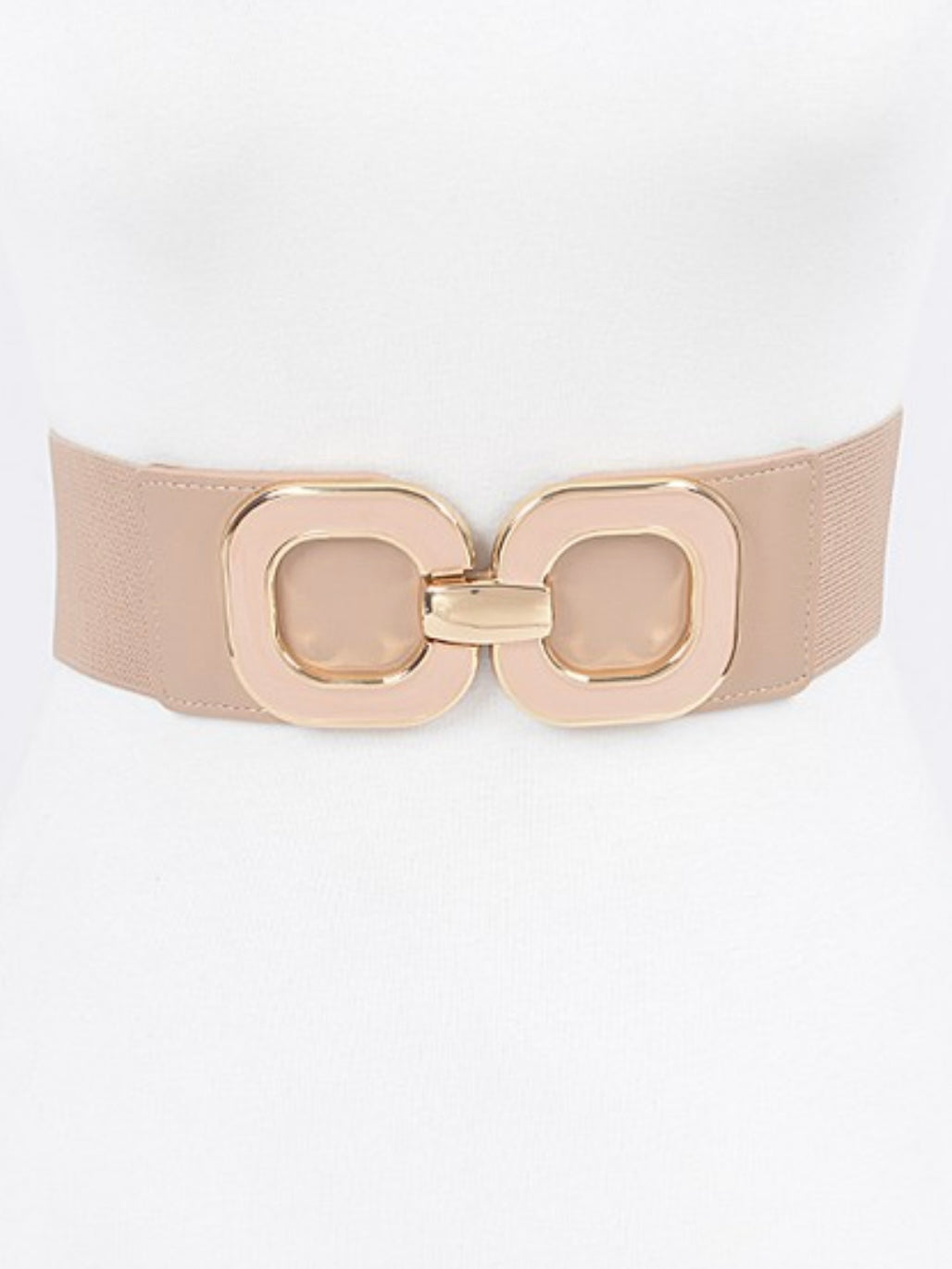 Round Squares Metal Buckle Elastic Belt