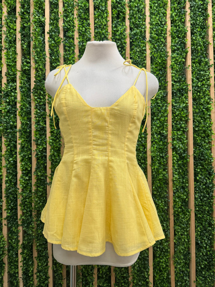 Shoulder Tie Peplum Top