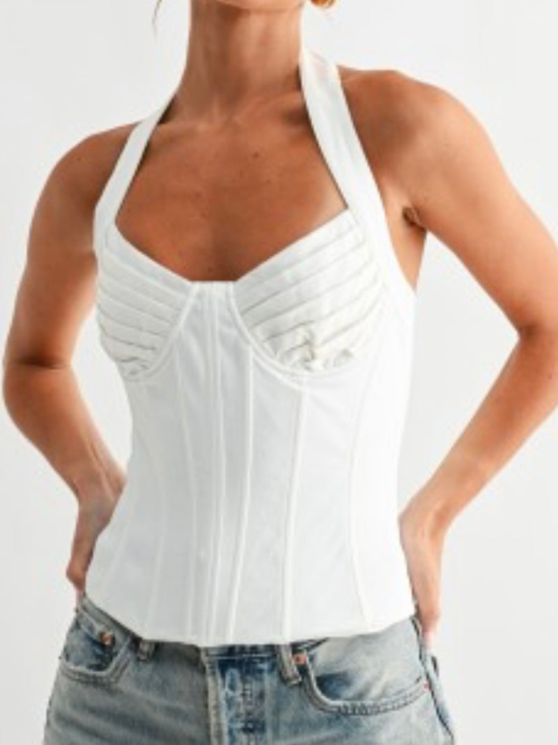 Halter Neck Structured Corset Top
