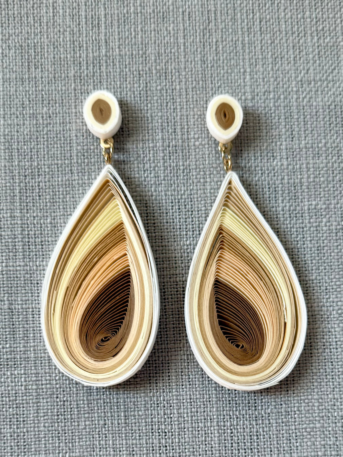 Neutral Paper Quilling Drop Earrings