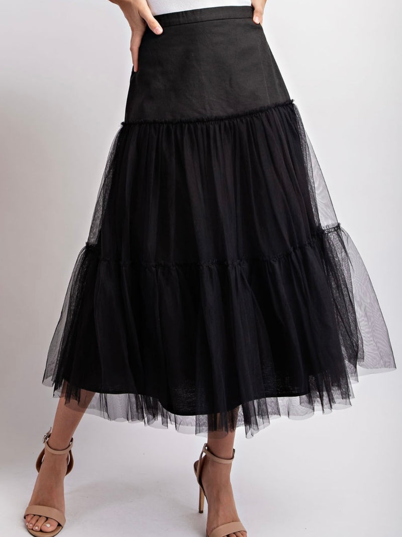 Beautiful Mesh A line Midi Skirt