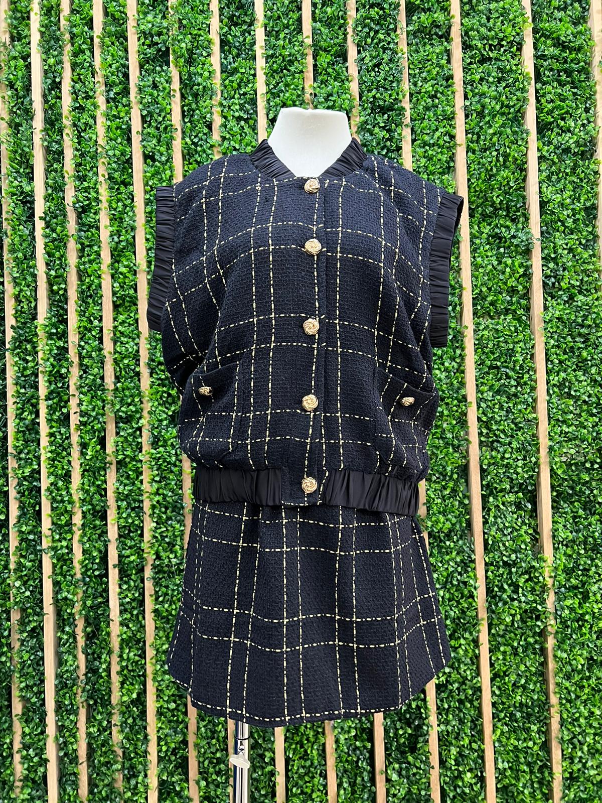 Navy Tweed Skirt