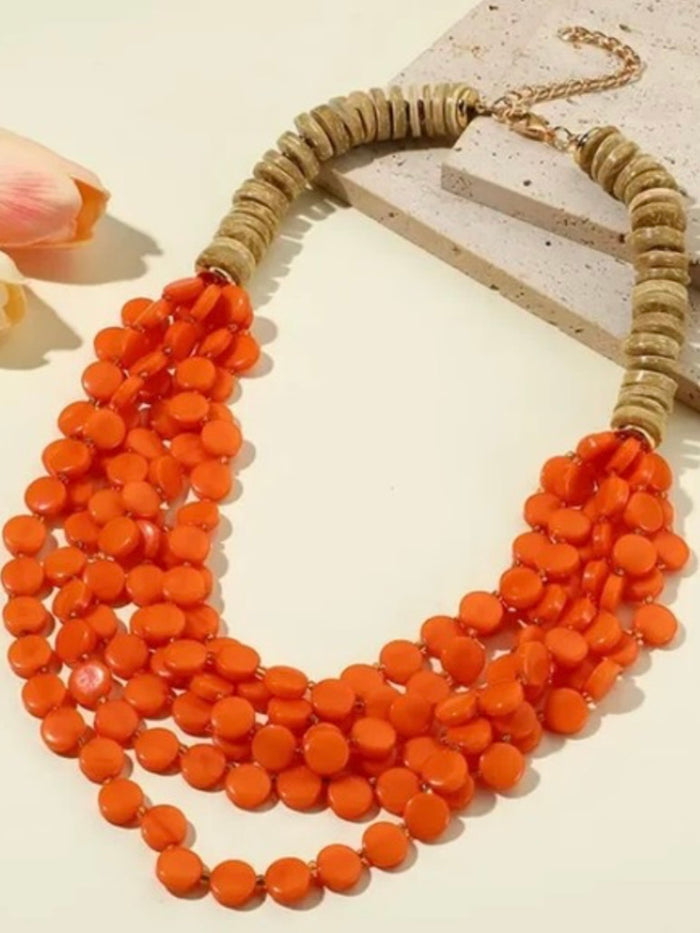 Boho Multi bead Layered Necklace