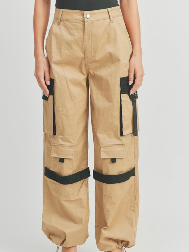 Khaki Black Cargo Jogger