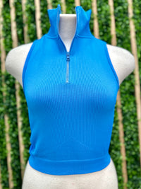 Half Zip Crop Tank