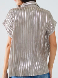 Silver Pleated Blouse