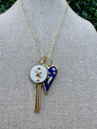 Heart Key Enamel Necklace