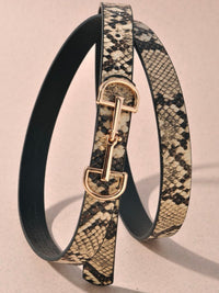 D Ring Horse Bit Buckle Skinny Belt