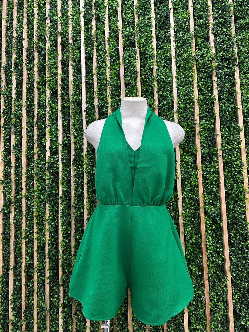 Halter Neck Sleeveless Romper