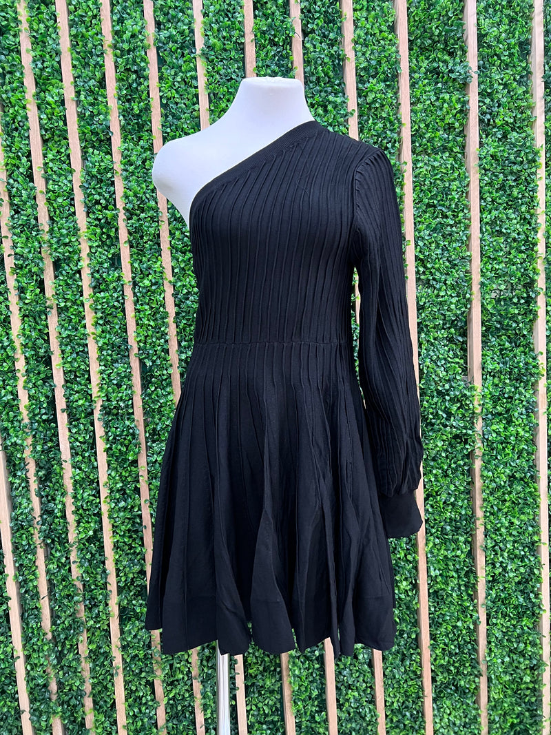 Black Rib Knit One Shoulder Swing Dress Ah L La Lifestyle Boutique Black Rib Knit One Shoulder Swing Dress Ah L La Lifestyle Boutique