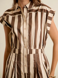 Chocolate Stripe Wide Leg Jumpsuit