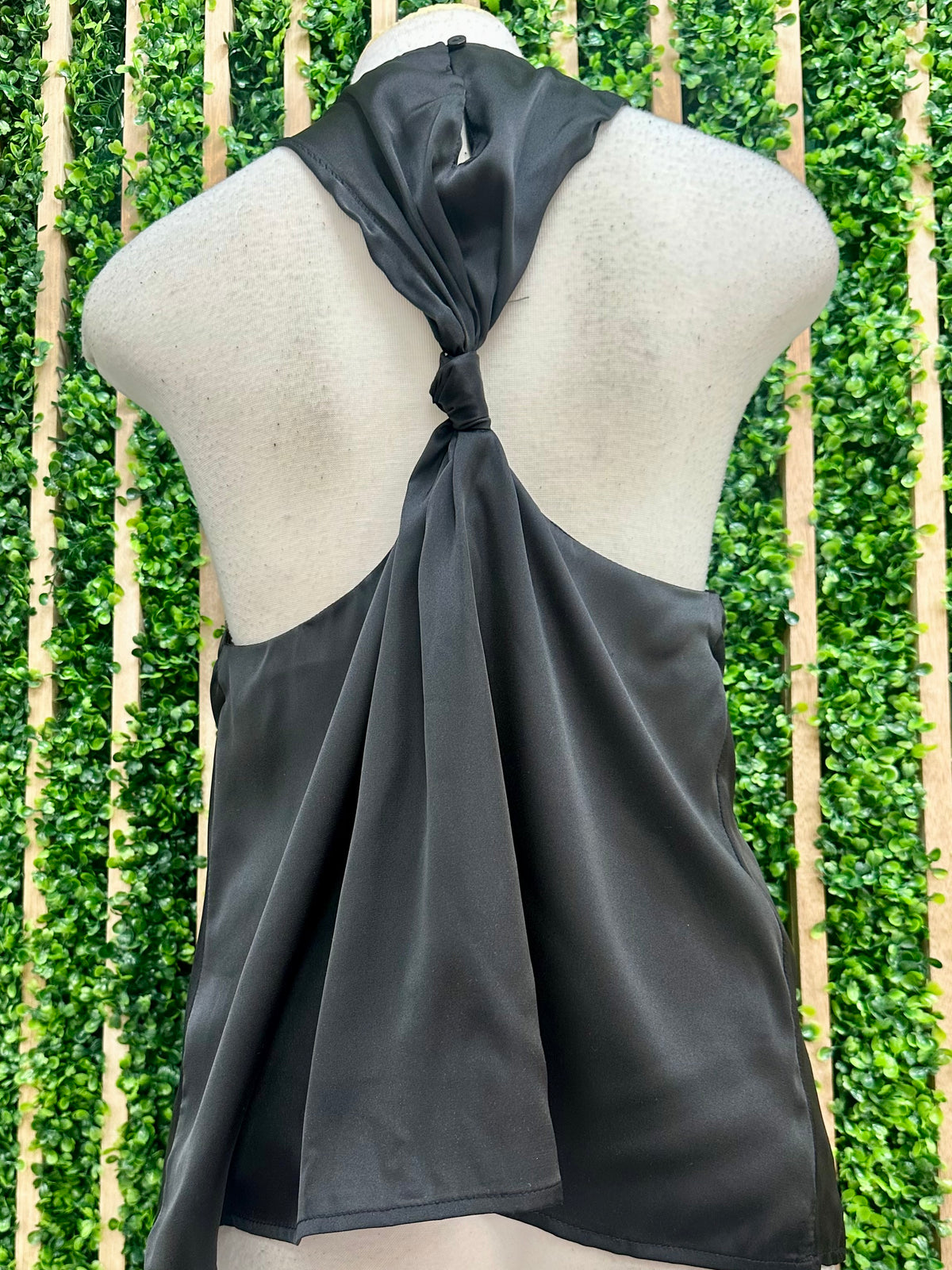 Satin Twist Halter Neck Top