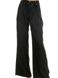 Satin Finish High Waist Wide Leg Pant