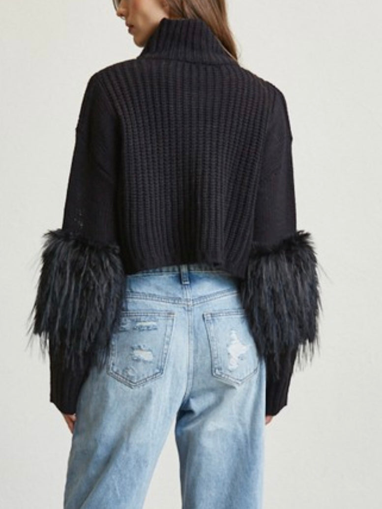 Exquisite Fur Detail Sweater
