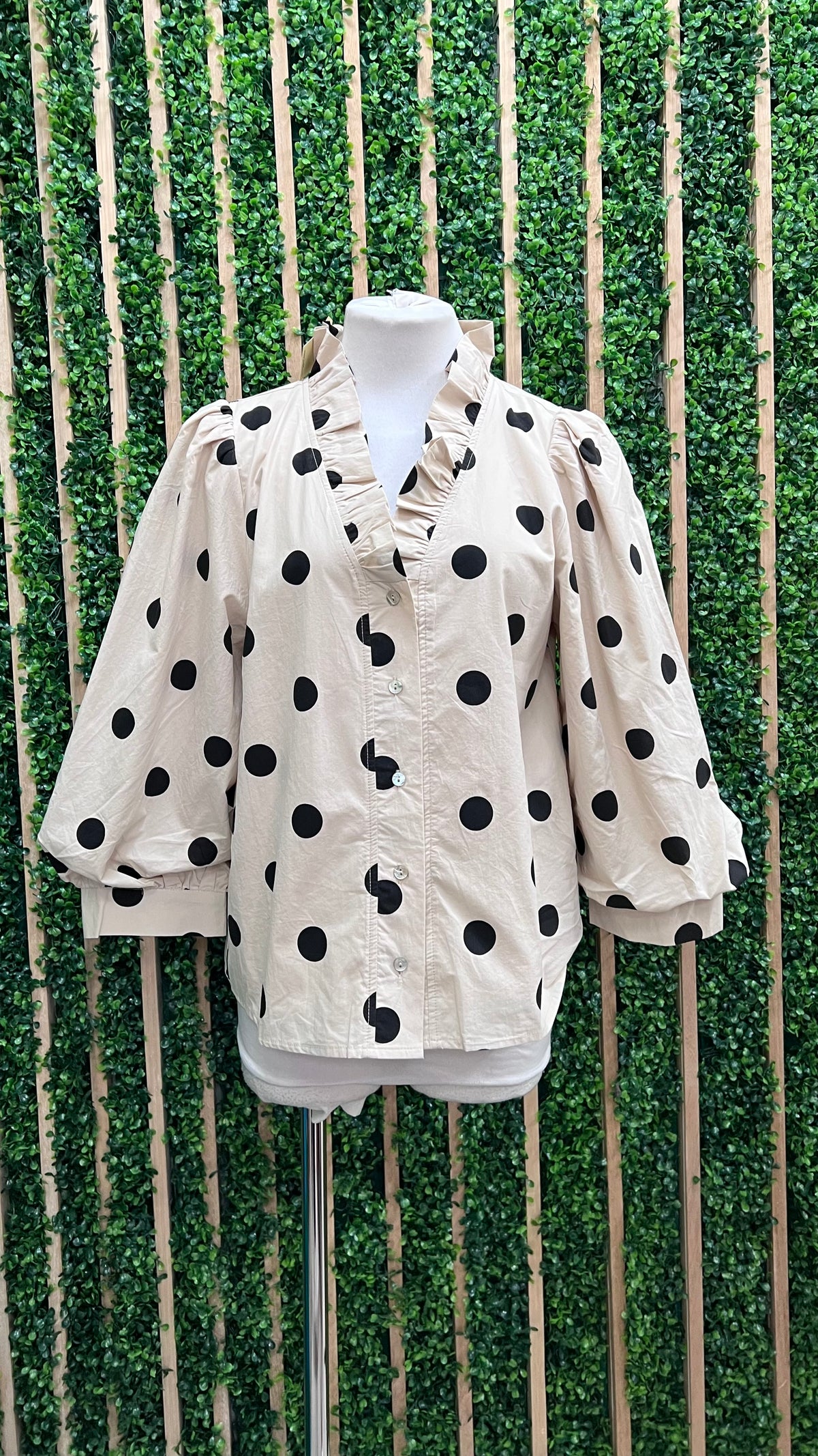 Ruffled Polka Dot Blouse
