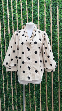 Ruffled Polka Dot Blouse